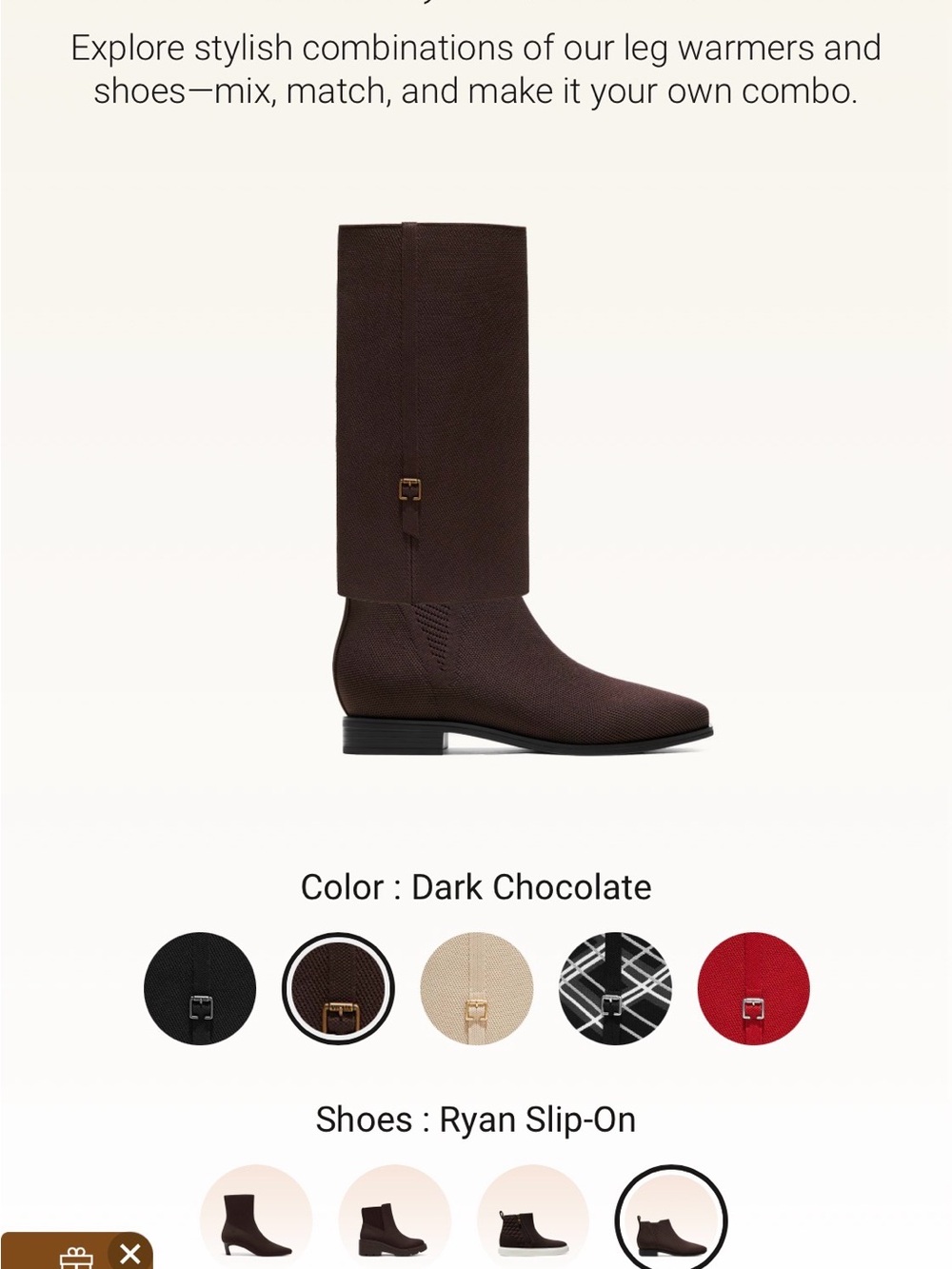 Ryan Slip-On Women's 2-in-1 Boots- Dark Chocolate